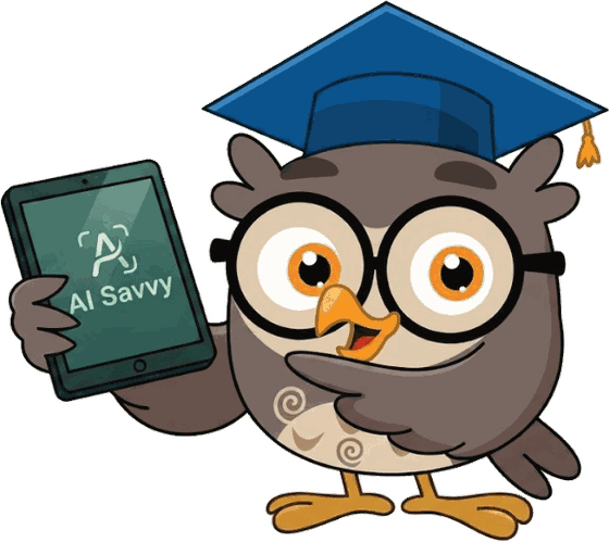 Barnaby, an owl in a graduation cap holding a tablet, who guides you along the trail.